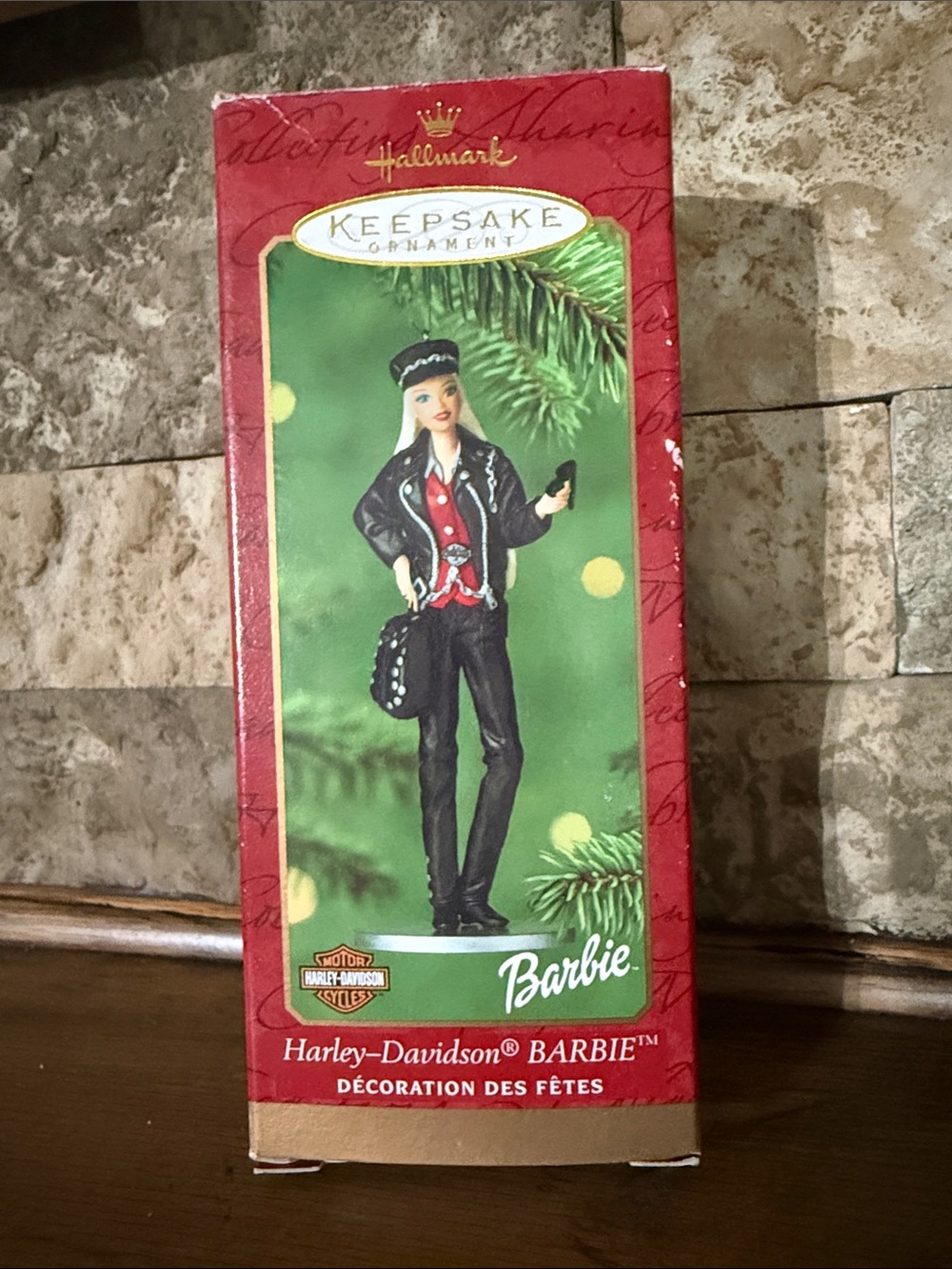 Hallmark Barbie Harley-Davidson Ornament - Red, Black, White, Green